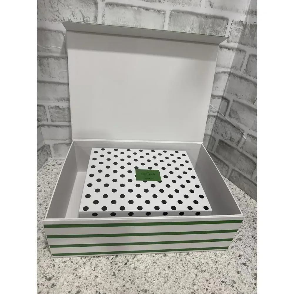 *NEW* Kate Spade Set of Two Decorative Polka Dot and Striped Nesting Boxes